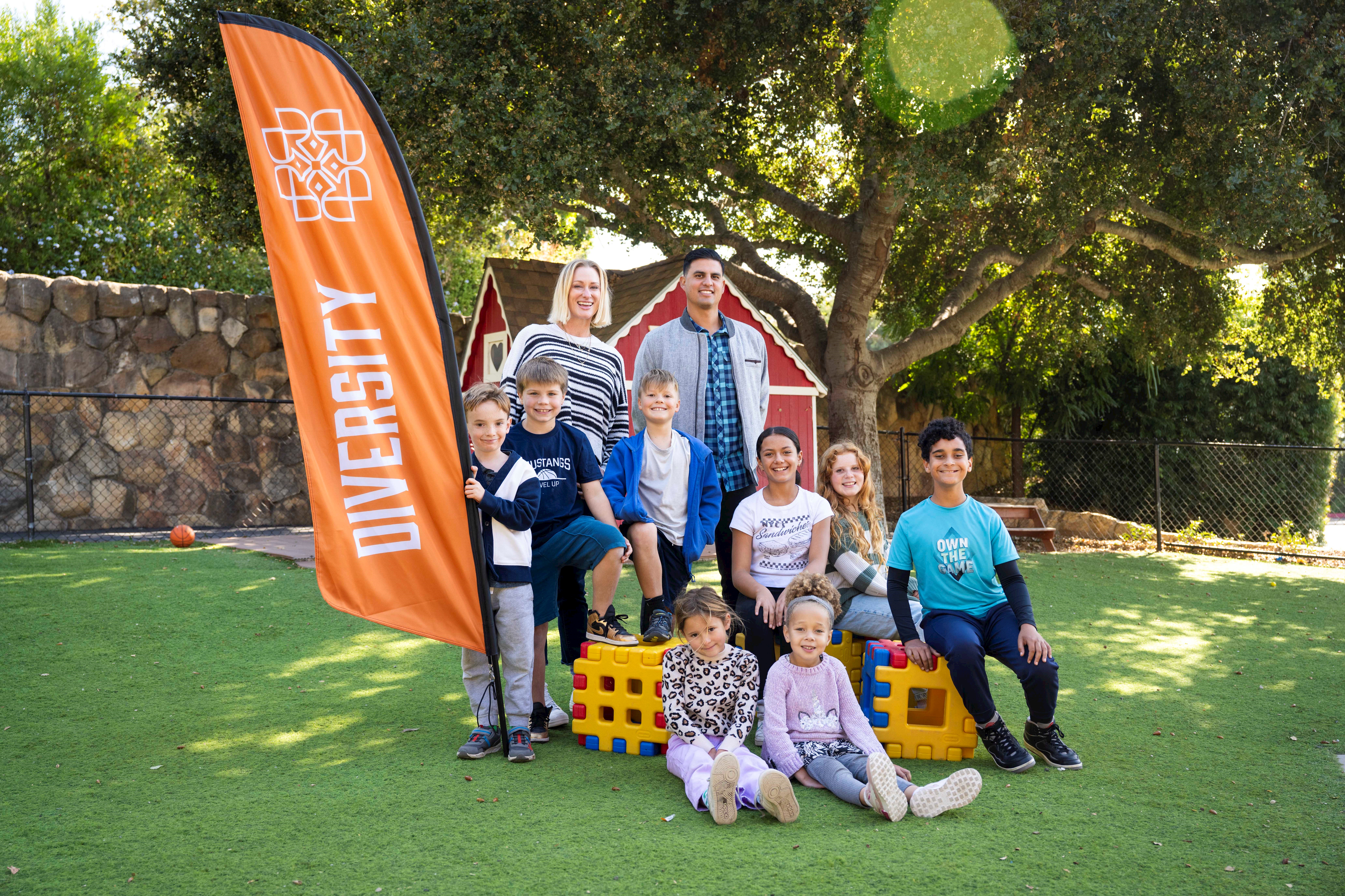 Lower school students playing outside at The Riviera Ridge School